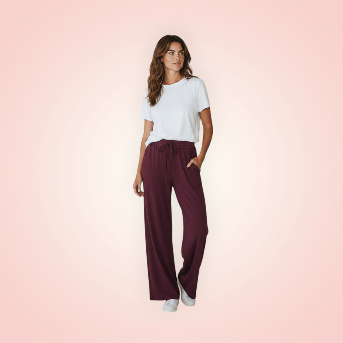Broek rechte pijp - bordeaux