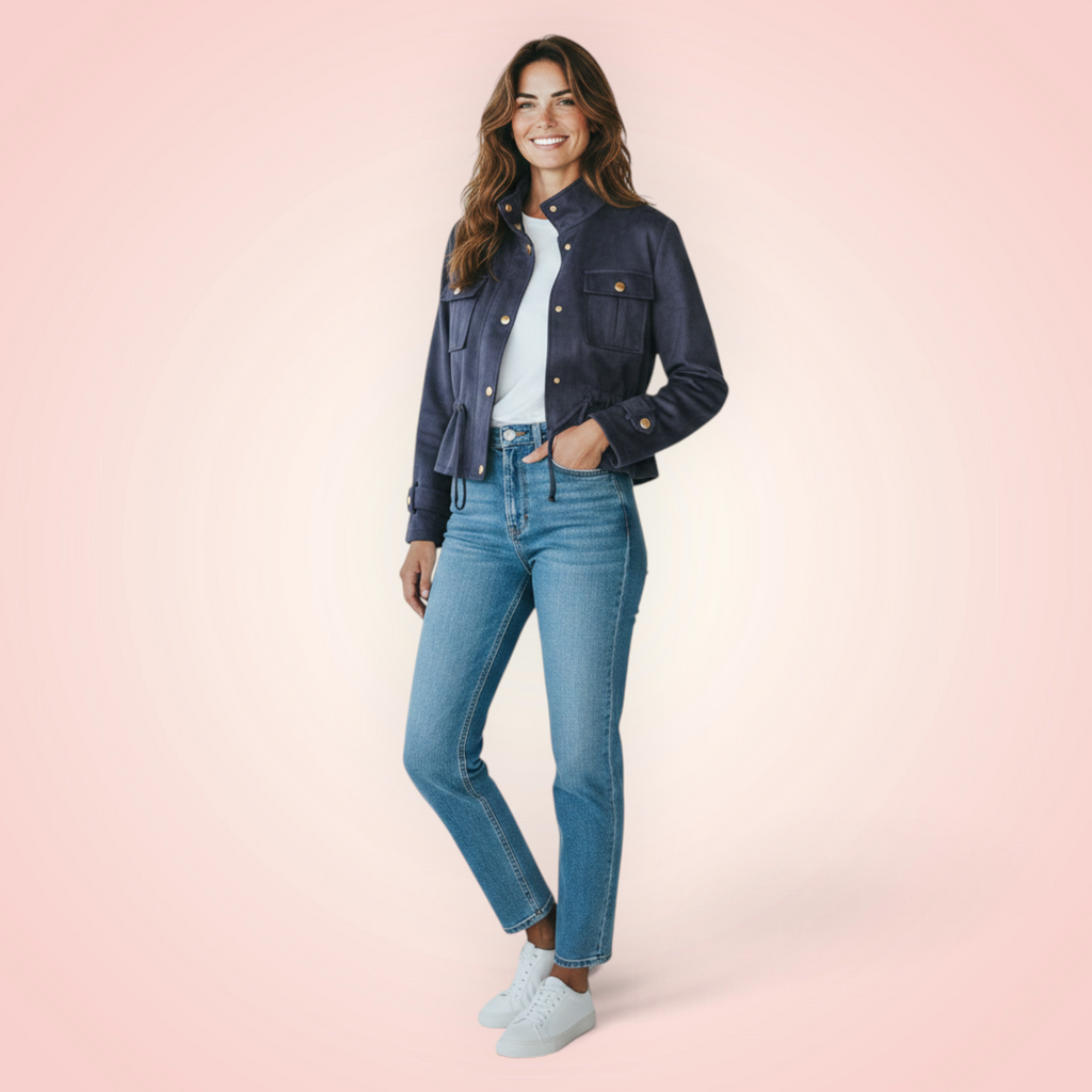 Jasje suede look - navy