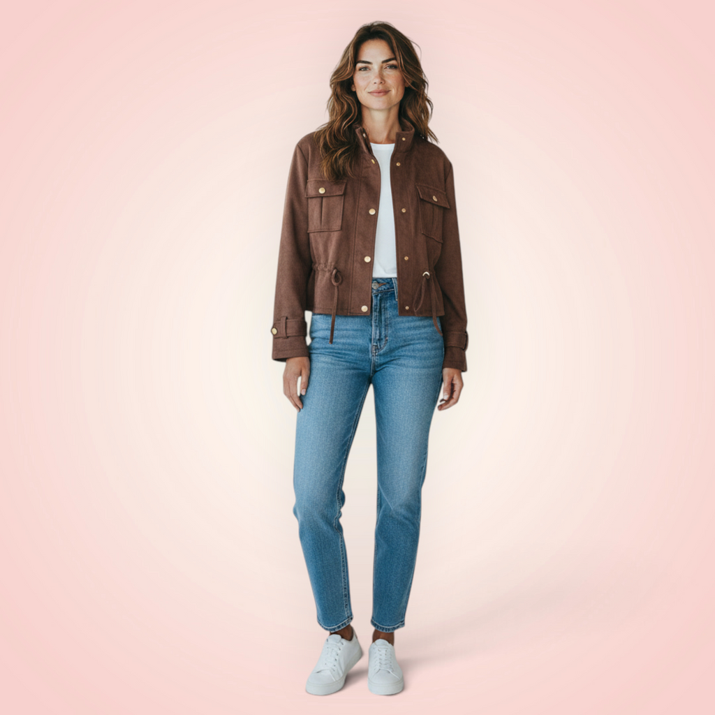 Jasje suede look - bruin
